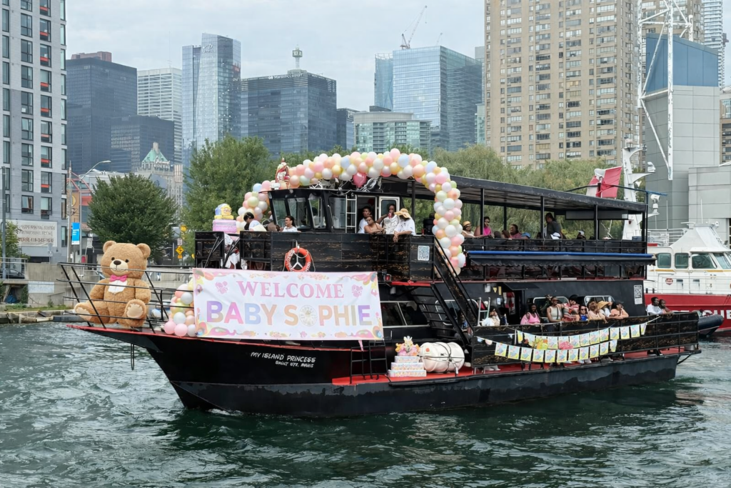 Baby shower decorations on Island Princess