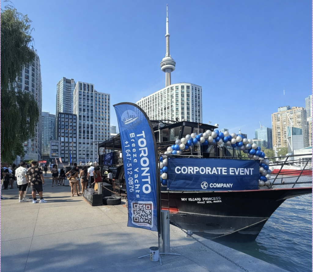Corporate event boarding display