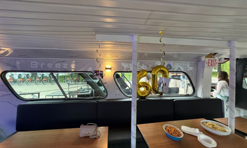 Decorated birthday dining area