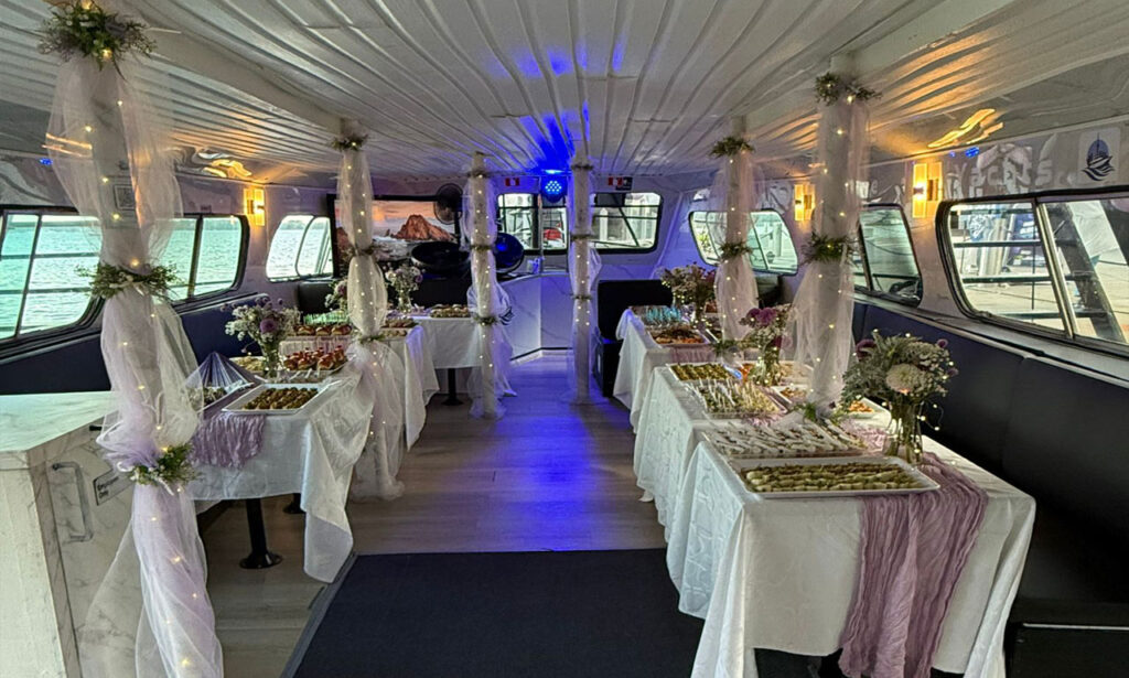 Decorated cabin for a celebration