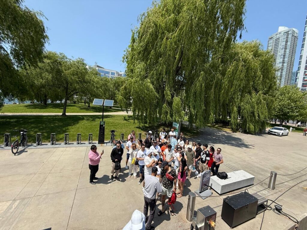 Group near the waterfront lawn