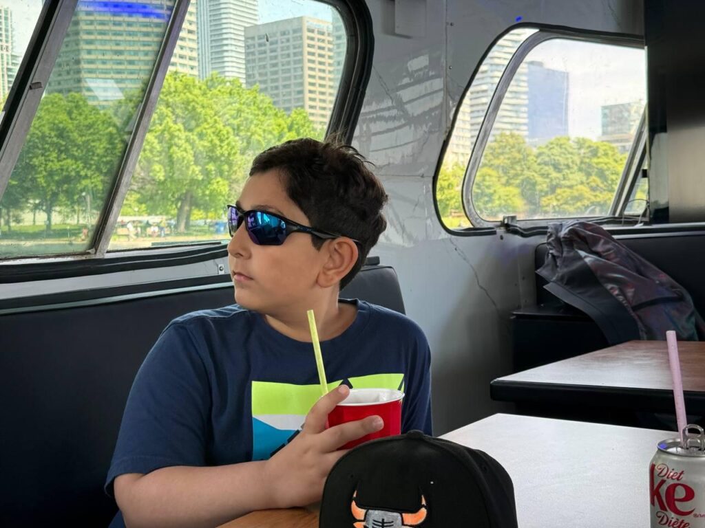 Guest seated inside the cabin