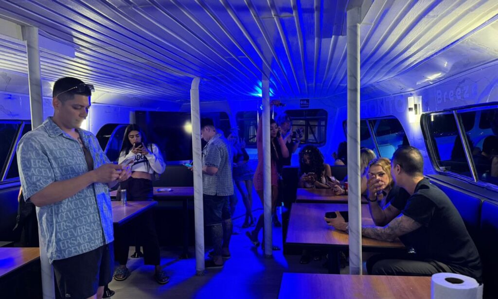 Guests enjoying an evening event