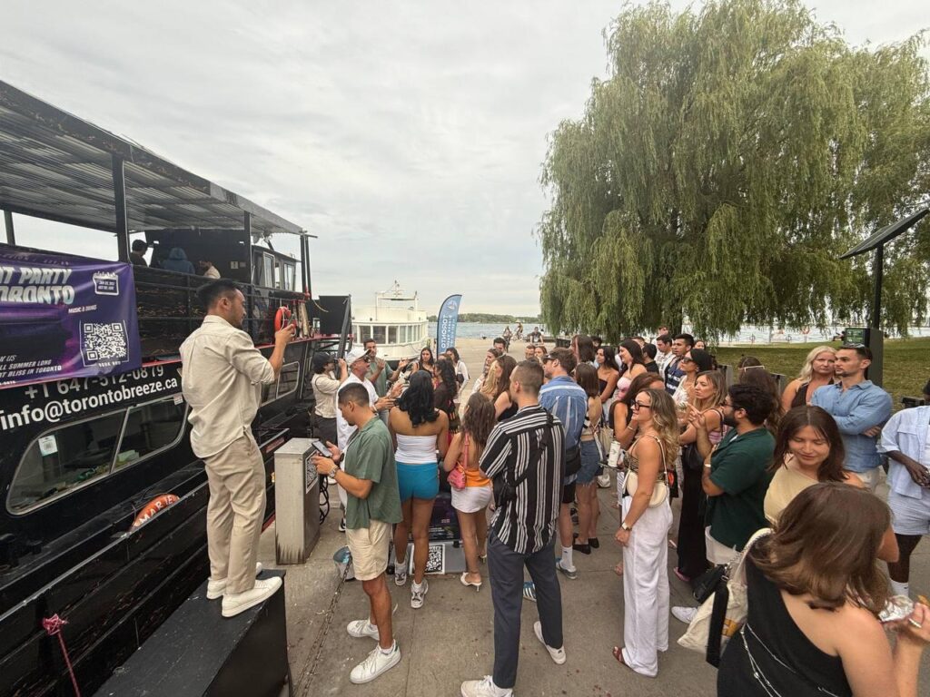 Guests gathering for an event