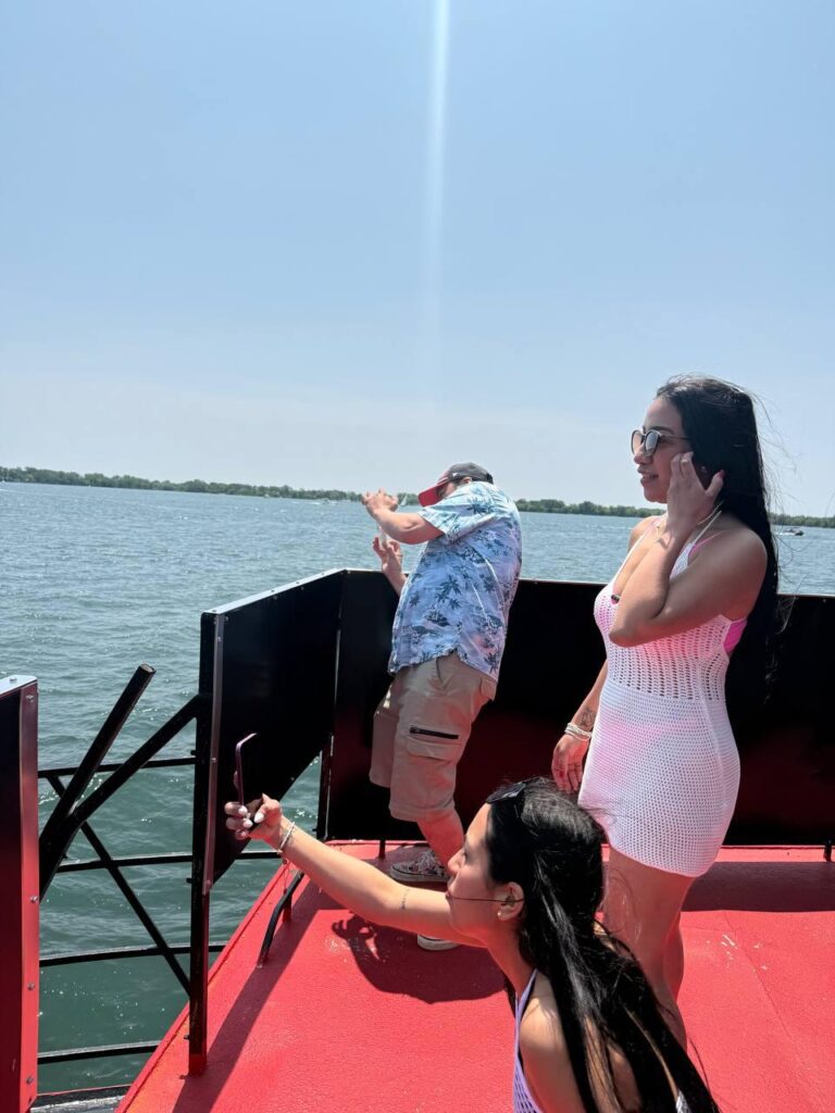 Guests on the open deck