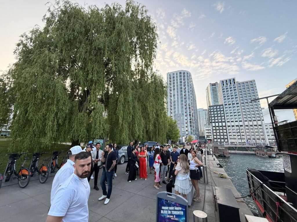 Guests walking to the boarding area