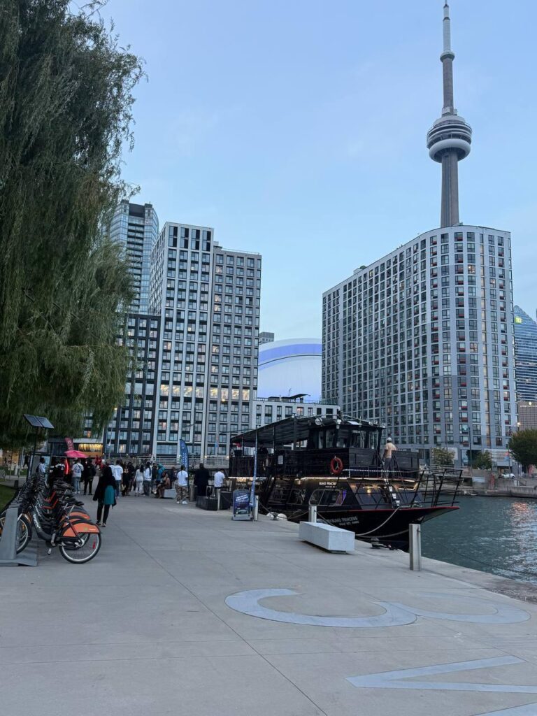 Waterfront boarding area and CN Tower